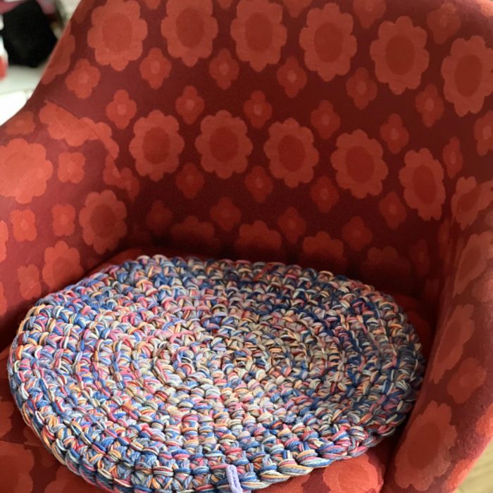 Stuhlkissen aus Wollresten