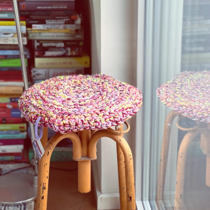 Stuhlkissen aus Wollresten