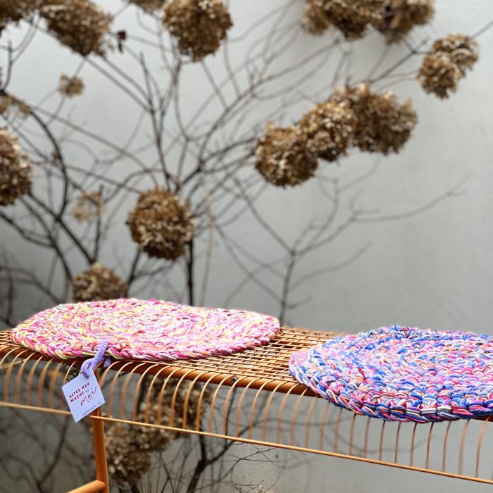 Stuhlkissen aus Wollresten